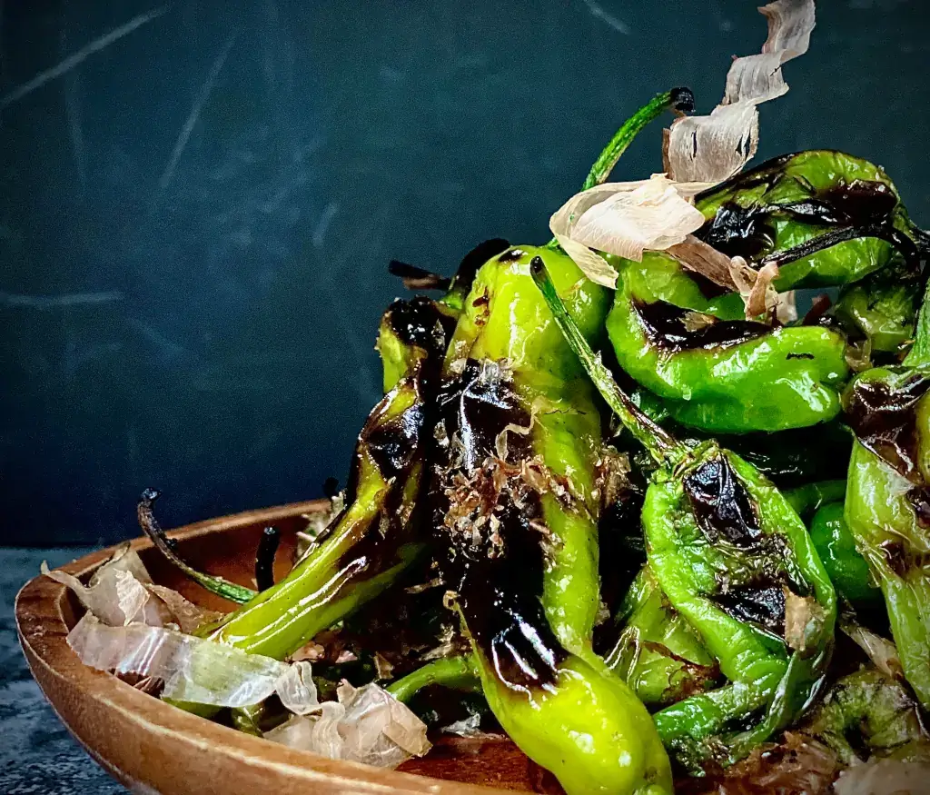 Grilled Shishitos with Katsuobushi Flakes Recipe - Alton Brown