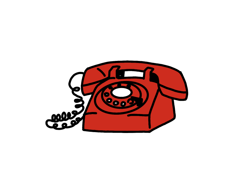Red vintage telephone