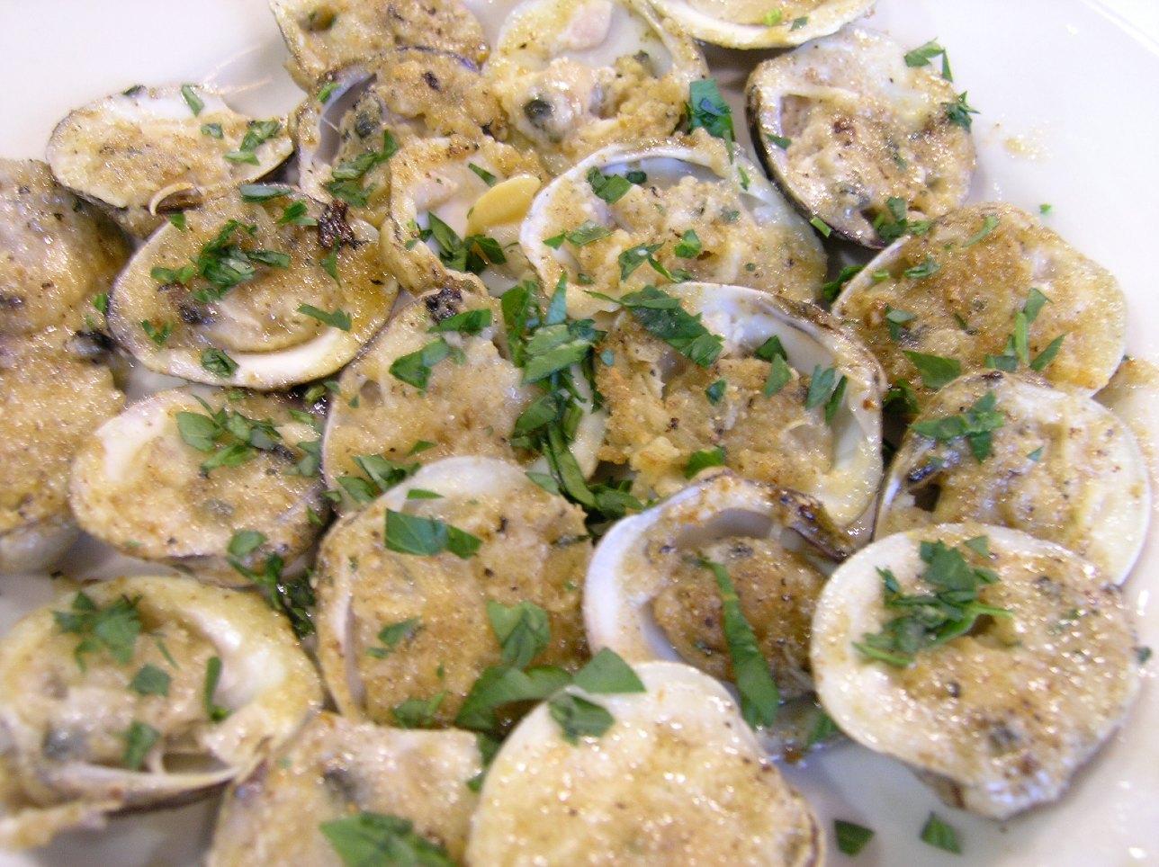 BaconBreadcrumb Clams Alton Brown