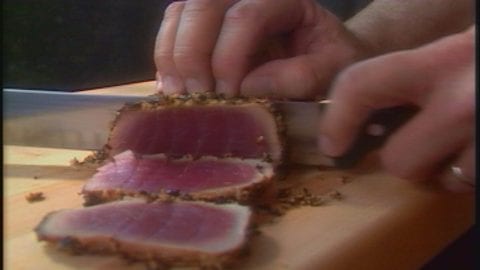 Chimney Tuna Loin With Sesame Seed Crust Recipe Alton Brown