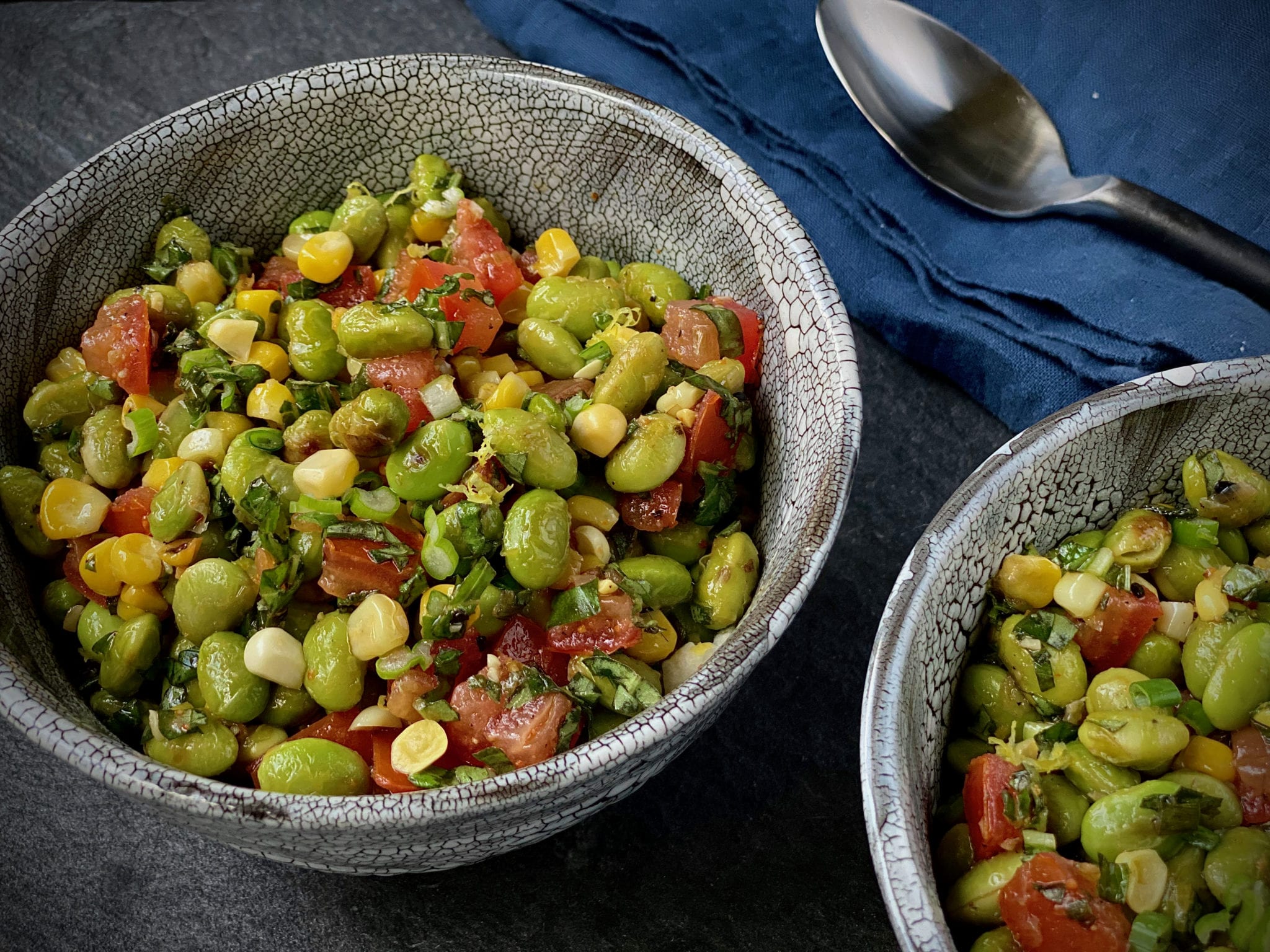 Roasted Edamame Salad With Corn and Tomatoes Recipe Alton Brown