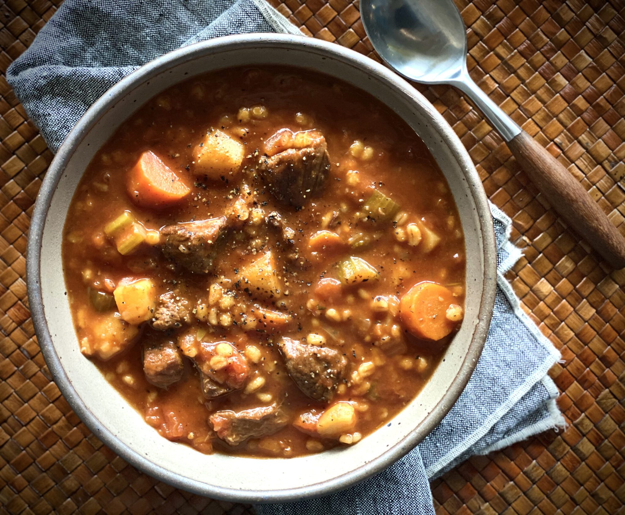 Beef and Barley Stew Alton Brown