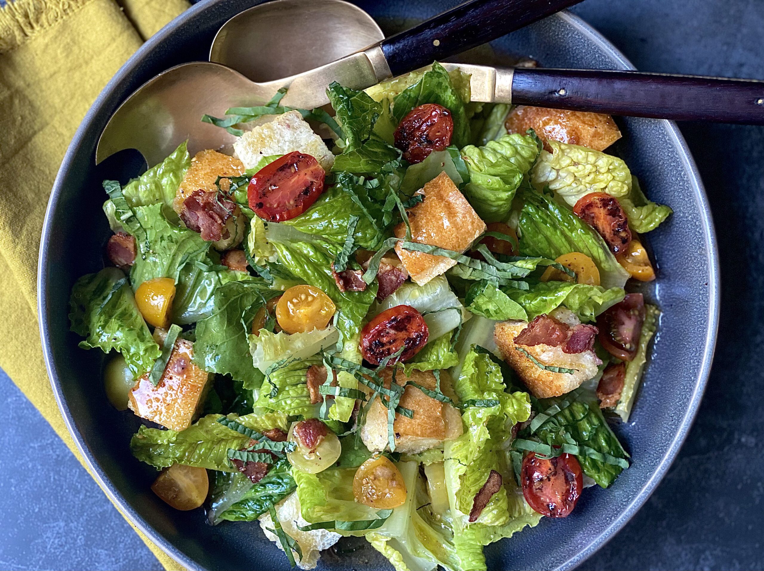 BLT Salad with Bacon Vinaigrette Recipe | Alton Brown