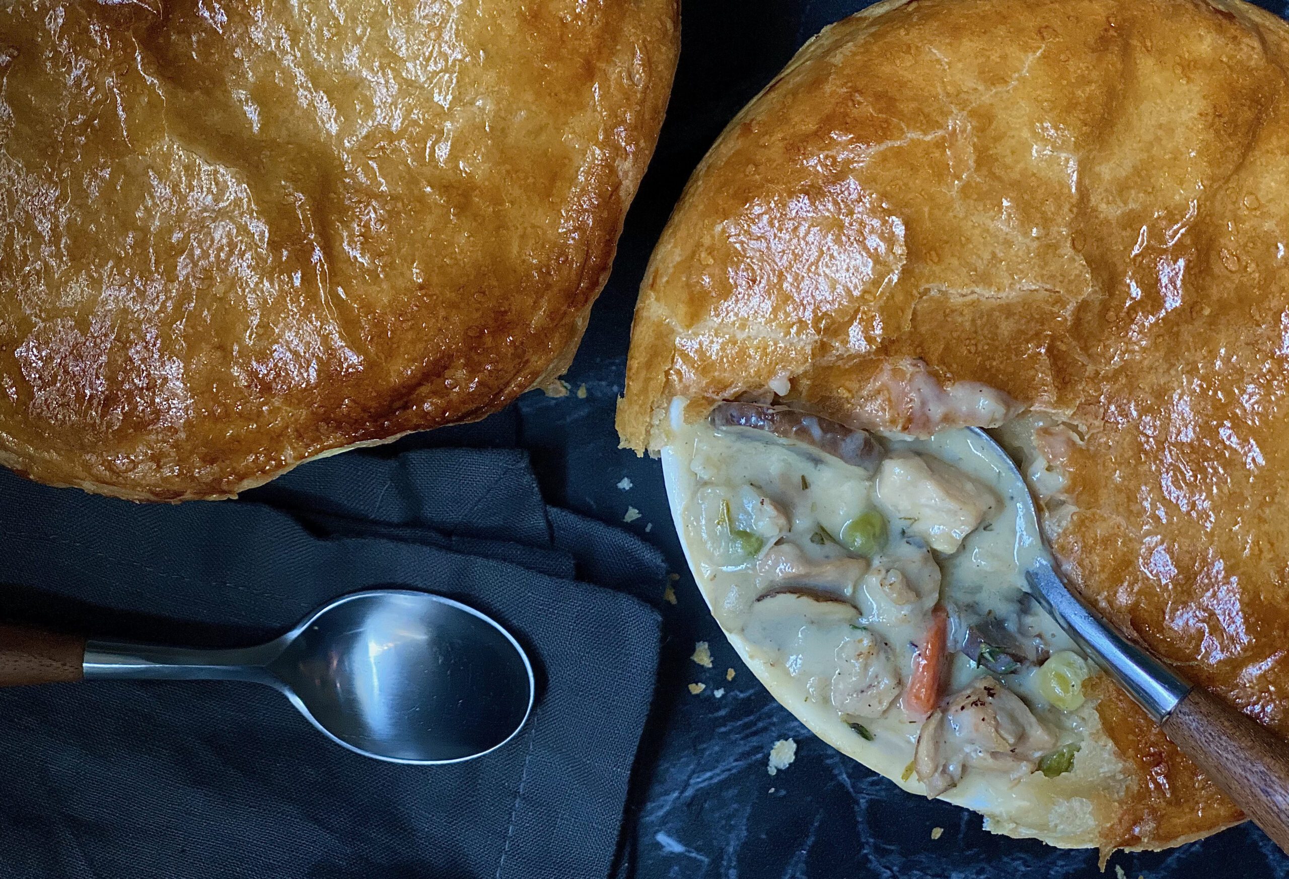 Individual Chicken Pot Pie with Puff Pastry