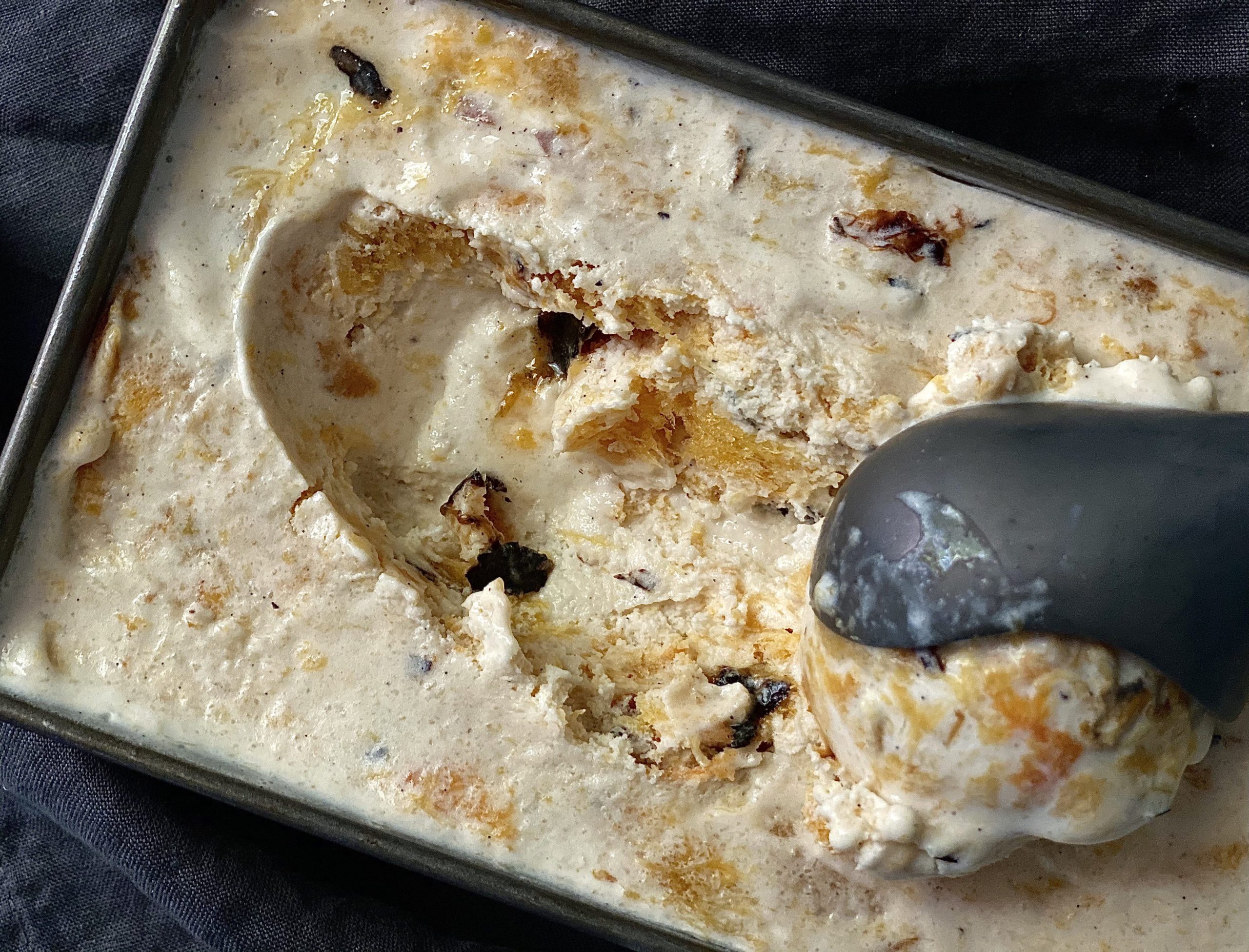 Burned Peach Ice Cream - Alton Brown