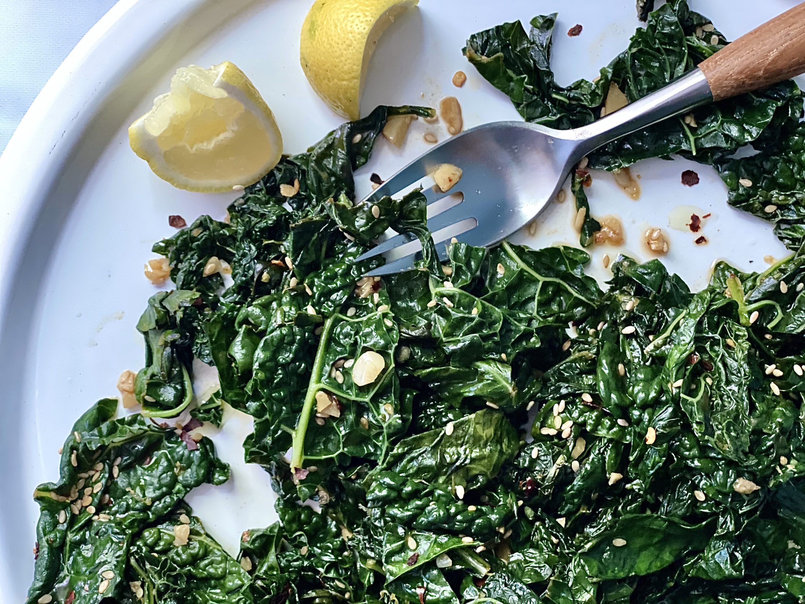 Lemon Sesame Glazed Greens