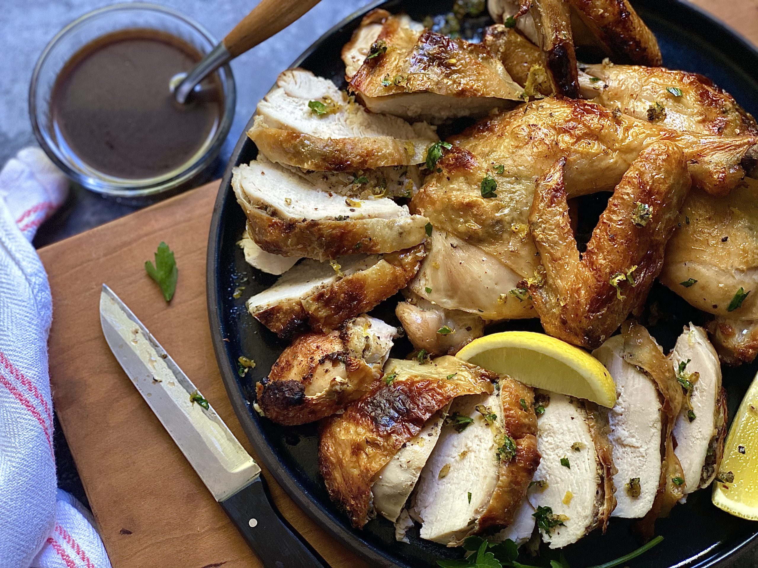 Broiled Butterflied Chicken with Gremolata