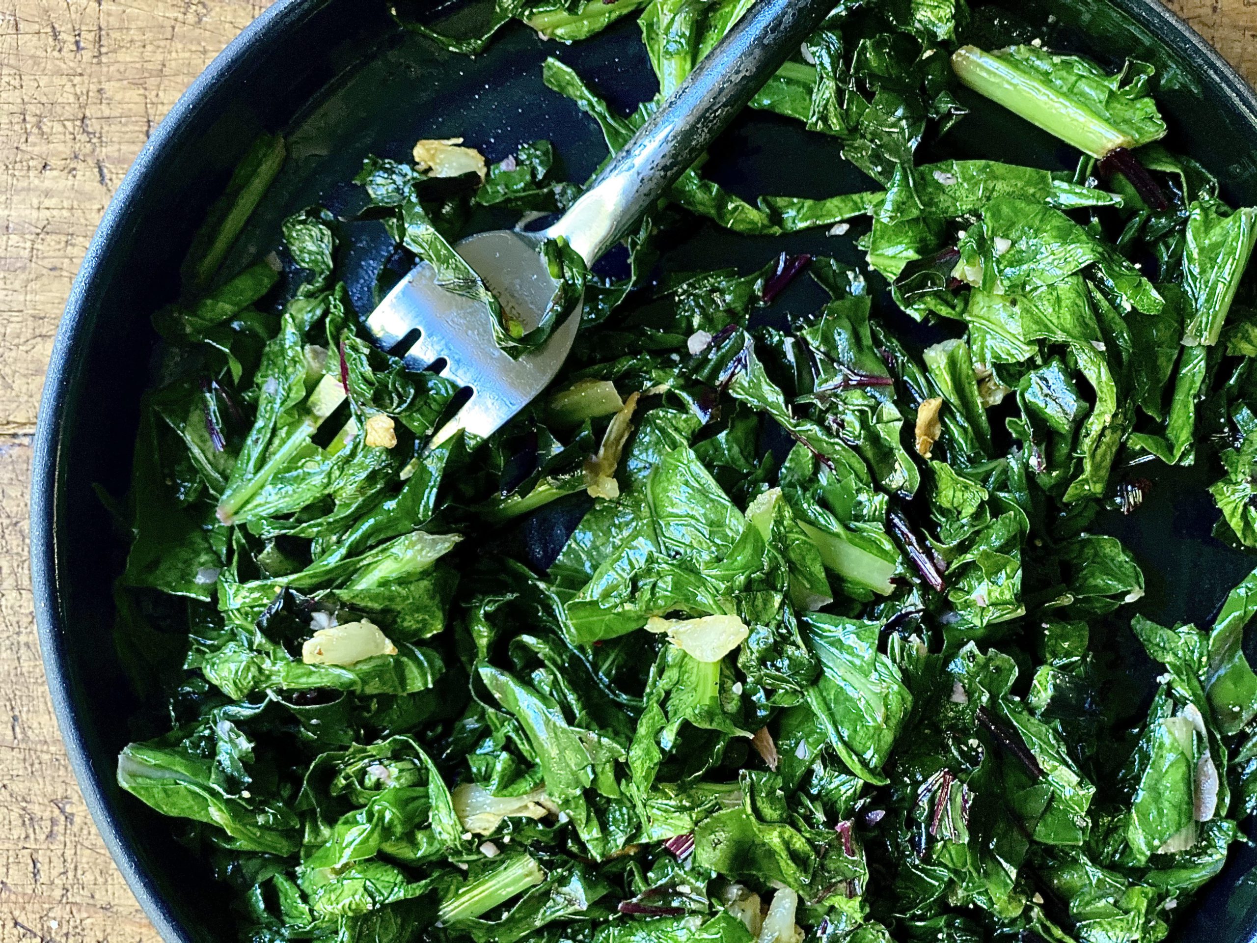 Vlad's Very Garlicky Greens Alton Brown