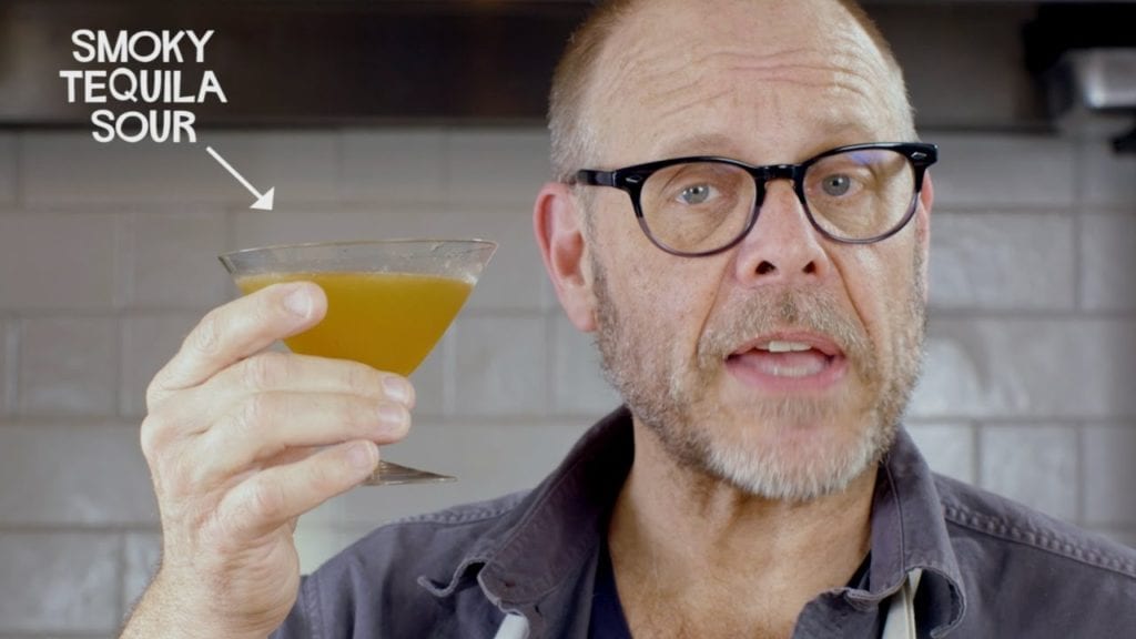 Alton Brown with Smoky Tequila Sour cocktail