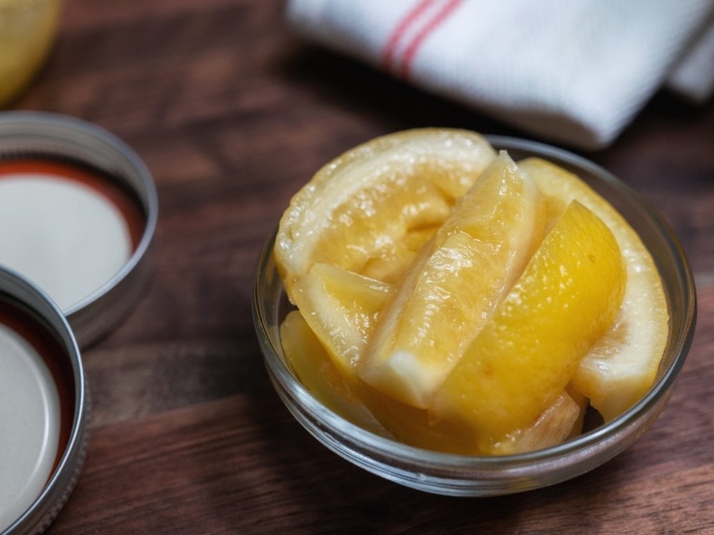 Quick Preserved Lemons in wedges