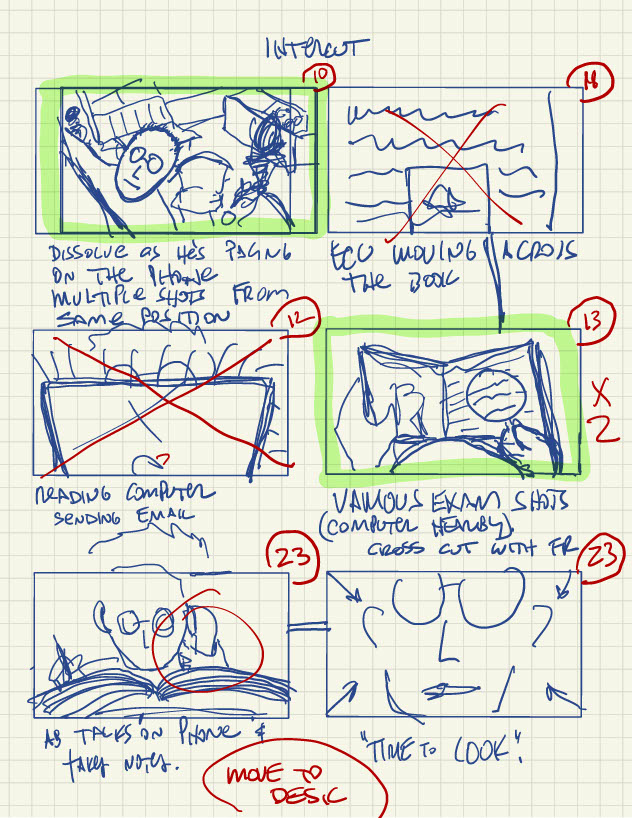 Alton Brown's storyboard illustration for a scene out of The House That Dripped Chocolate
