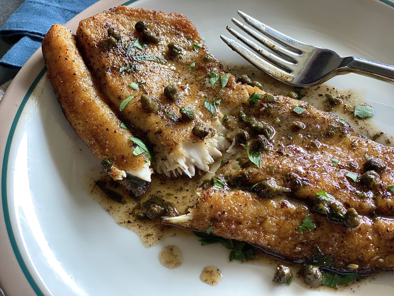 Trout Piccata Alton Brown