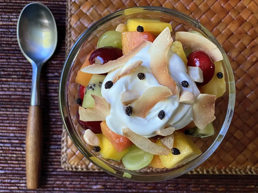 TAHITIAN FRUIT SALAD SERVED IN A BOWL